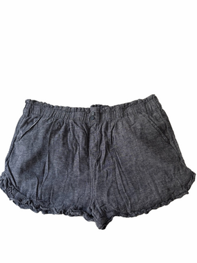 Time And Tru Linen Blend Woman Lady Plus XXXL Gray Elastic-Waist Casual Shorts